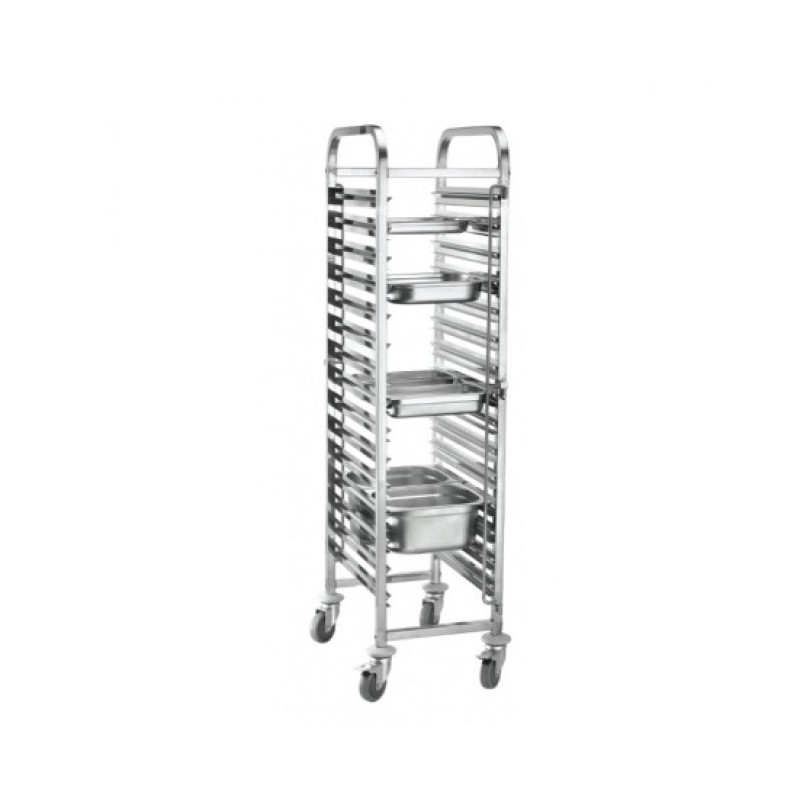 Beckers - Chariot  Modèle TR15A inox 201 Capacité GN1/1 GN1/2 GN1/3