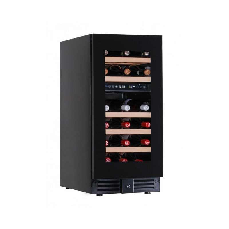 Shopdeschefs - Cave à vin ventilée à double température Modèle CW37G2TB pour 28 bouteilles de 0,75 L.