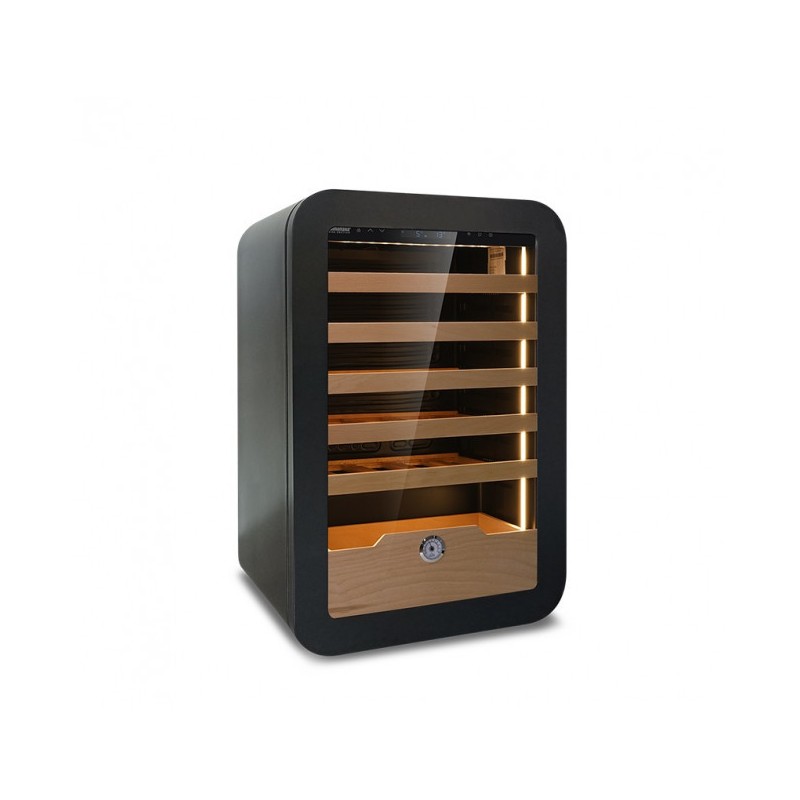Shopdeschefs - Cave à vin réfrigérée ventilée Modèle VINARIUS 40 BLK pour 36 bouteilles de 0,75 L