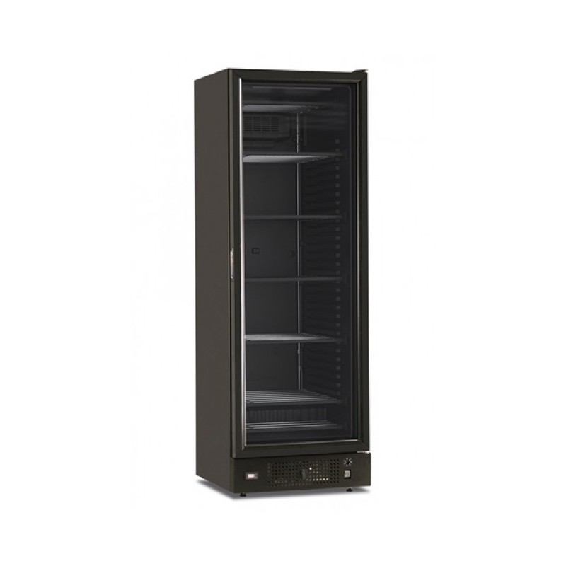 Shopdeschefs - Congélateur vertical statique avec agitateur Modèle FR372VSTBLACK Avec porte en verre