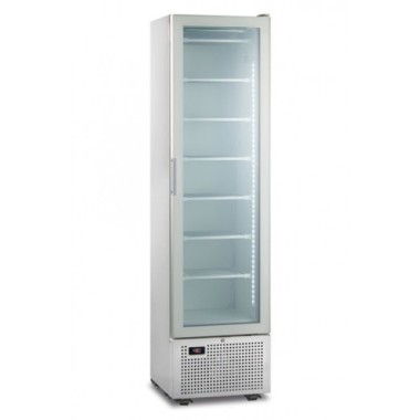 Shopdeschefs - Congélateur vertical statique Modèle SLIM FREEZER 225TWHITE Avec porte en verre