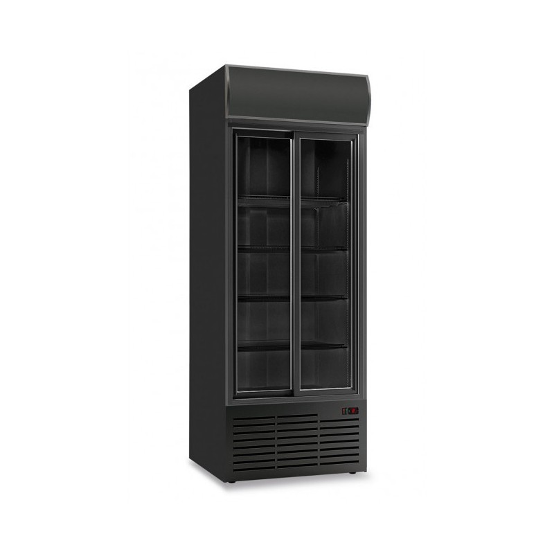 Shopdeschefs - Armoire réfrigérée ventilée à 2 portes avec tiroir rétroéclairé Modèle CL90TCSLBLACK