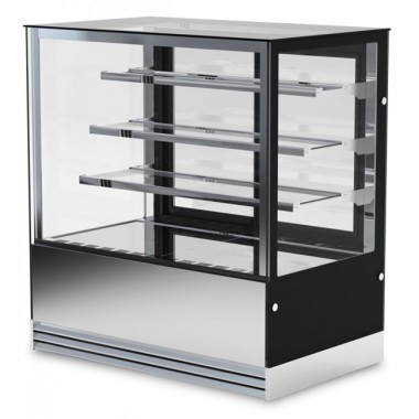Shopdeschefs - Vitrine pâtisserie en verre à quatre côtés 3 étagères Modèle DELUXE93PSV