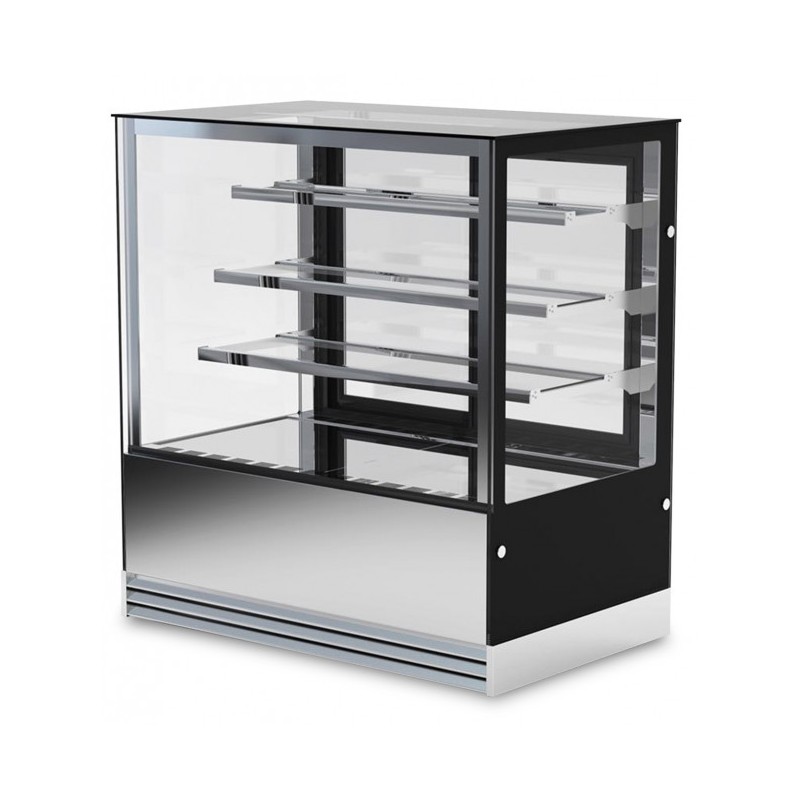 Shopdeschefs - Vitrine pâtisserie en verre à quatre côtés 3 étagères Modèle DELUXE93PSV