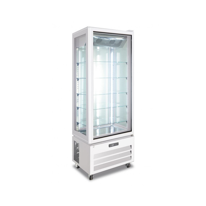 Shopdeschefs - Vitrine réfrigérée pâtisserie quatre côtés no frost Modèle VICTORIA65NFPWHITE