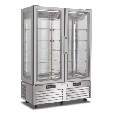 Shopdeschefs - Vitrine réfrigérée  double Modèle VICTORIA132NFNSILVER