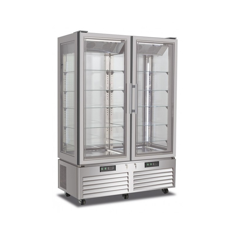 Shopdeschefs - Vitrine réfrigérée  double Modèle VICTORIA132NFNSILVER