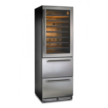 Shopdeschefs - Cave à vin ventilée 72 bouteilles compartiment supérieur et 69 compartiment inférieur Modèle DW190SILVER