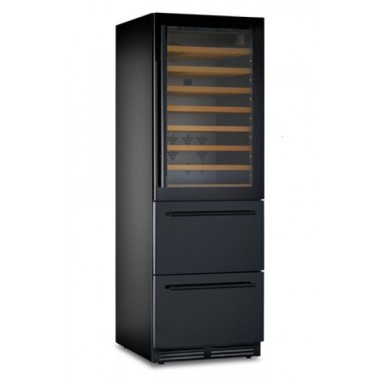 Shopdeschefs - Cave à vin ventilée 72 bouteilles compartiment supérieur et 69 compartiment inférieur Modèle DW190BLACK