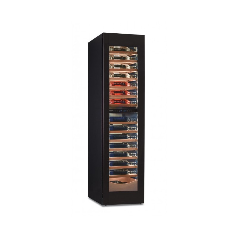 Shopdeschefs - Cave à vin réfrigérée ventilée à double température pour 105 bouteilles Modèle SLIM WINE SW 105 2TB