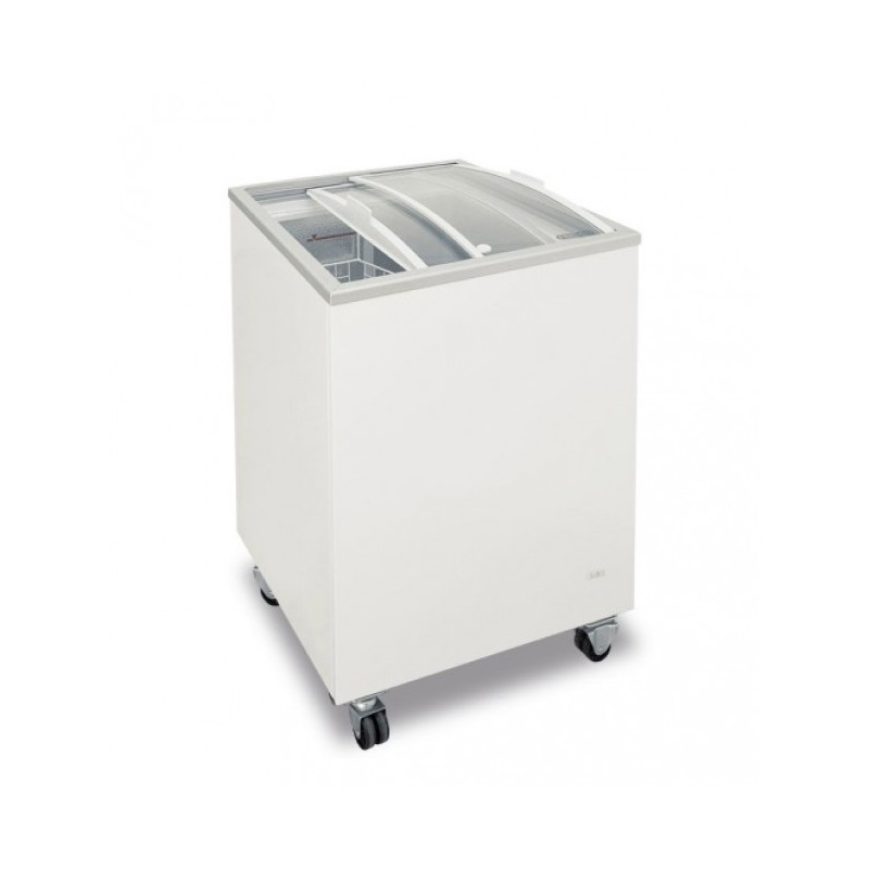 Shopdeschefs - Congélateur statique à coffre avec vitre courbe coulissante ou avec vitre plate inclinée Modèle FR200 PAC / P