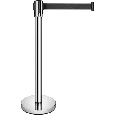 STALGAST - Poteau d'hôtel noir avec ruban enroulable - Lot de 2