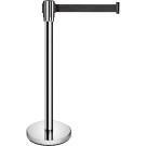 STALGAST - Poteau d'hôtel noir avec ruban enroulable - Lot de 2