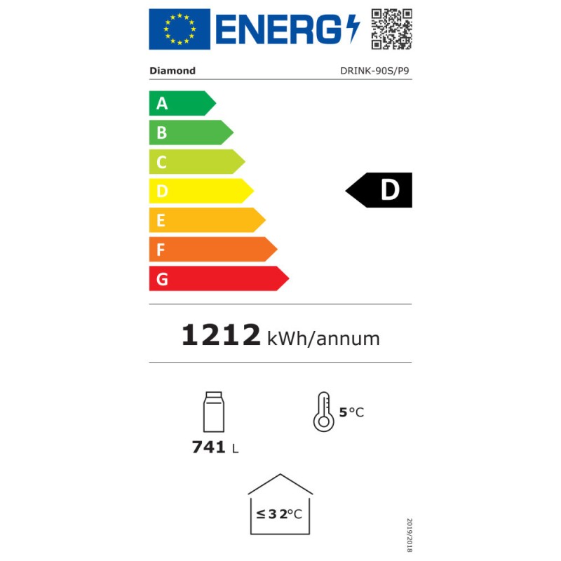 DIAMOND - Vitrine température positive ventilée 760 lt - 2portes