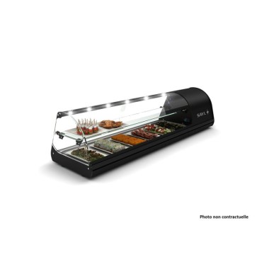 Sayl - Vitrine Réfrigérée Tapas Standard - 1438 mm - 2 Étagères - Noir CP - V26BP