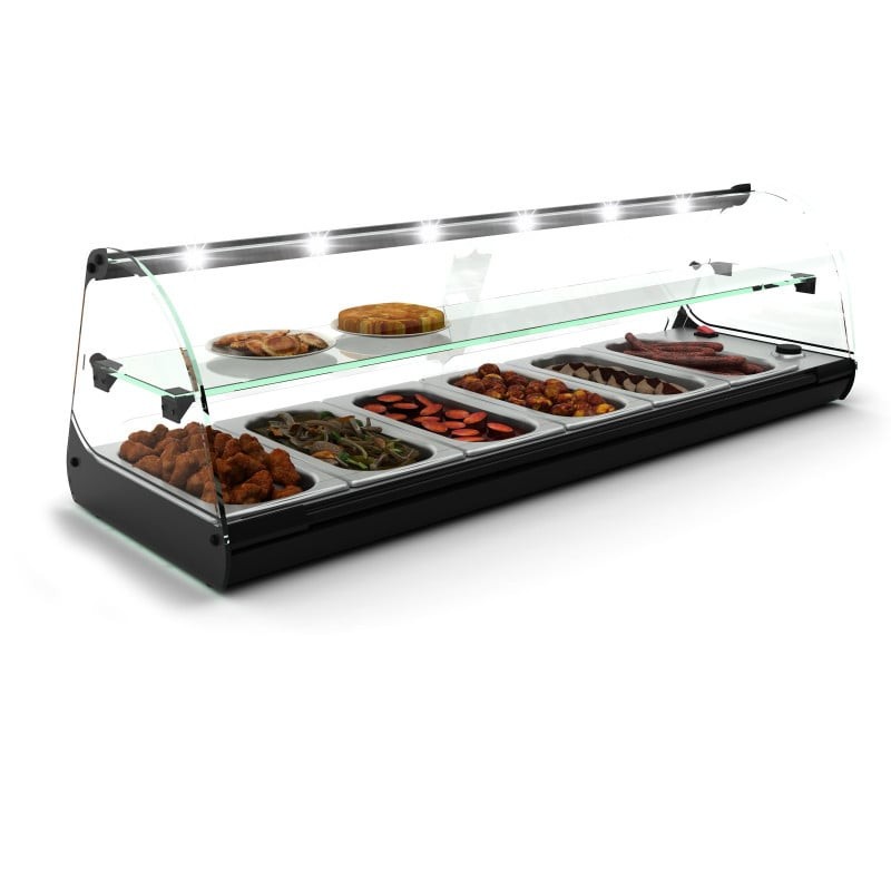 Sayl - Vitrine Chaude Standard - 1190 mm - 2 Étagères - Bain-Marie - C26