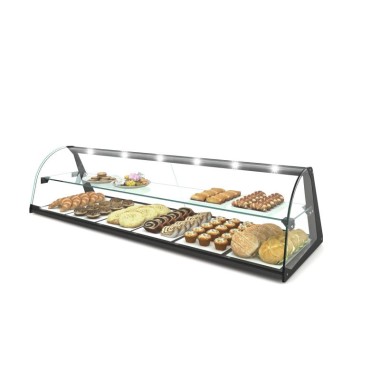 Sayl - Vitrine Neutre Expo Curvé - 840 mm - 2 Niveaux - E24