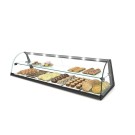 Sayl - Vitrine Neutre Expo Curvé - 840 mm - 2 Niveaux - LED - E24L