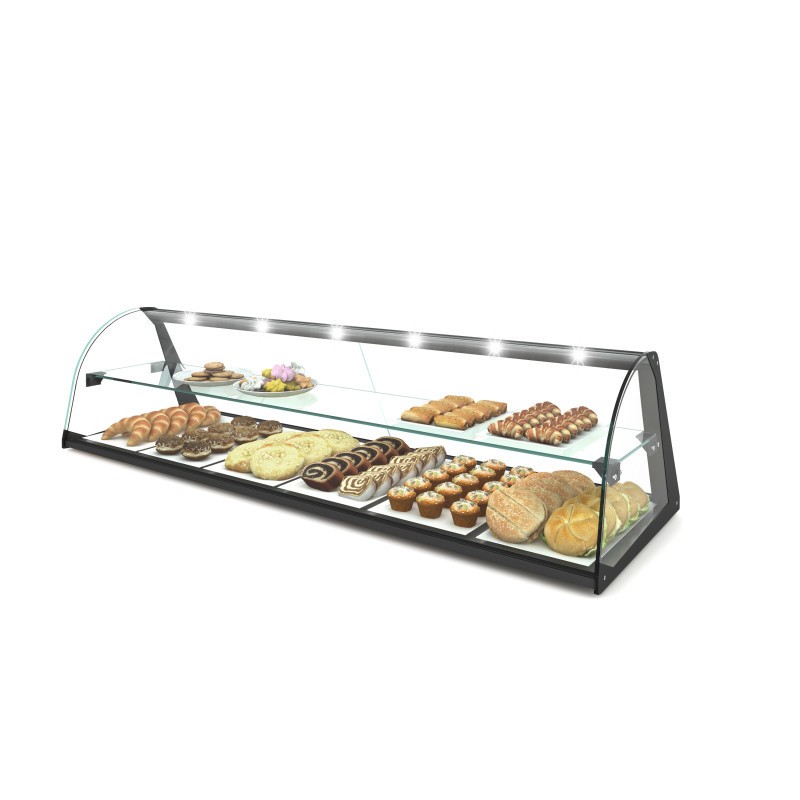 Sayl - Vitrine Neutre Expo Curvé - 1190 mm - 2 Niveaux - E26