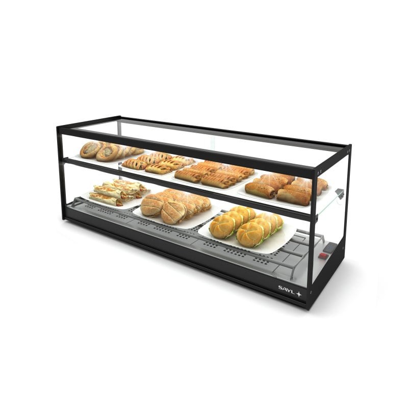Sayl - Vitrine Chaude Logic Triple - 1190 mm - 2 Étagères - Chaleur Sèche - CLO26S-2