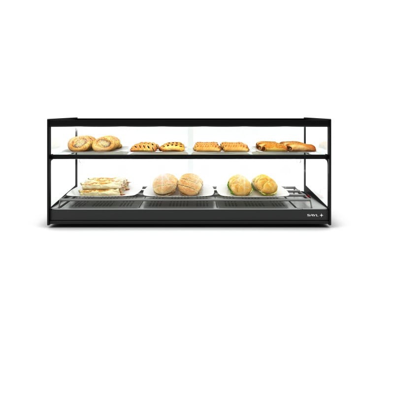 Sayl - Vitrine Chaude Logic Triple - 1190 mm - 2 Étagères - Chaleur Sèche - CLO26S-2
