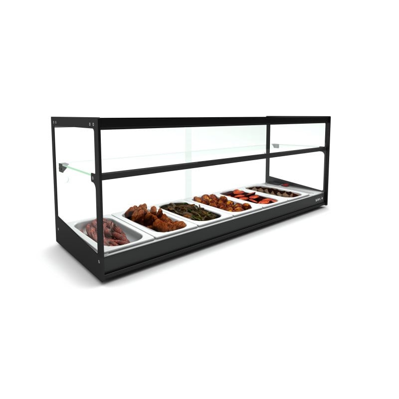 Sayl - Vitrine Chaude Logic Triple - 1190 mm - 2 Étagères - Bain-Marie - CLO26B-2