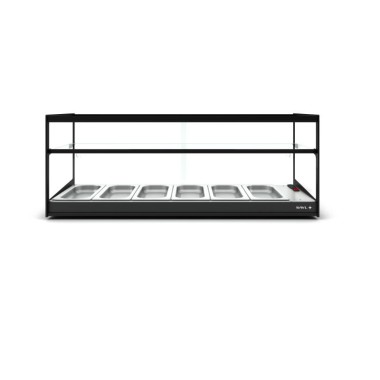 Sayl - Vitrine Chaude Logic Triple - 1190 mm - 2 Étagères - Bain-Marie - CLO26B-2