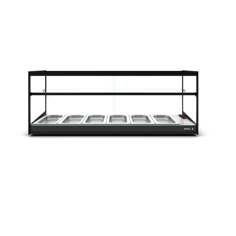 Sayl - Vitrine Chaude Logic Triple - 1190 mm - 2 Étagères - Bain-Marie - CLO26B-2