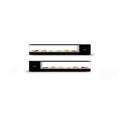 Sayl - Vitrine Réfrigérée de Présentation avec Fond Plat - L1320 mm - 1 ou 2 Niveaux - VTLG26P-1