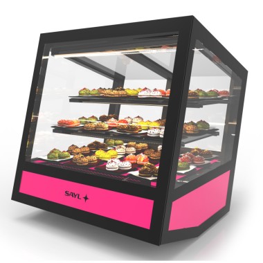 Sayl - Vitrine Réfrigérée Cubique à Poser Série QBO Base Lumineuse Colorée - 620x670 mm - QBO-R
