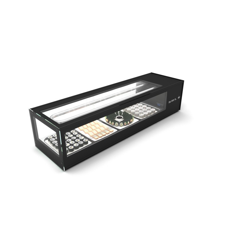 Sayl - Vitrine Sushi Réfrigérée avec 6 Bacs GN 1/3 Série LOGIC - 1320 mm - VTLG6S