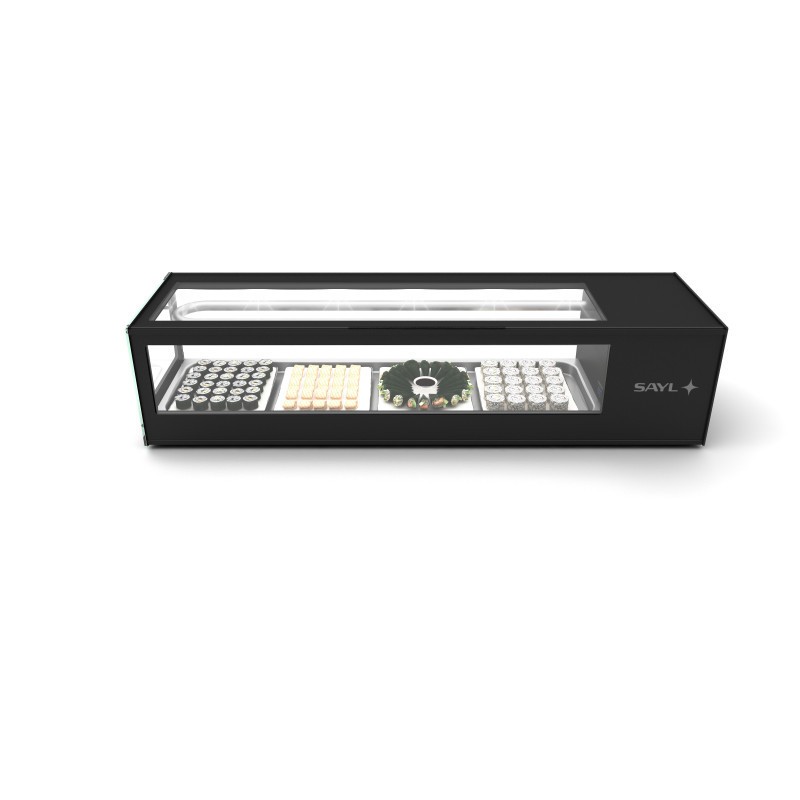 Sayl - Vitrine Sushi Réfrigérée avec 6 Bacs GN 1/3 Série LOGIC - 1320 mm - VTLG6S