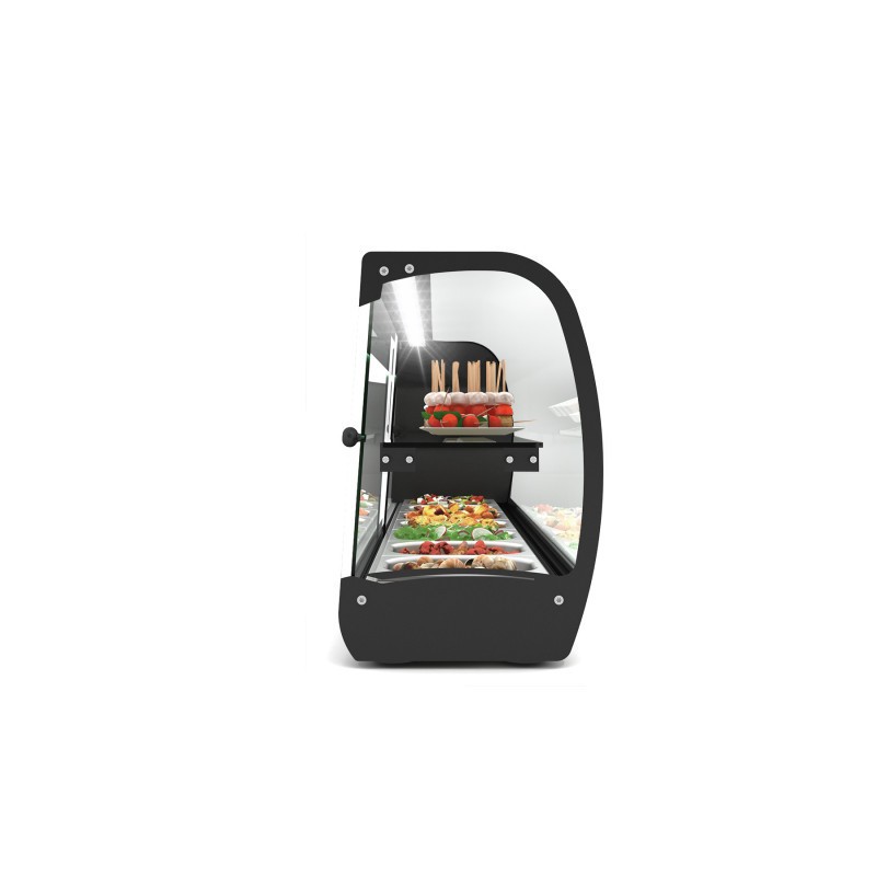 Sayl - Vitrine Tapas Réfrigérée 2 Etagères Série SLIM avec 7 Bacs GN 1/6 - VSL7