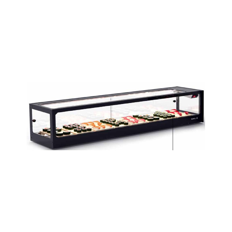 Sayl - Vitrine Sushi Réfrigérée - 1580 x 380 x 300 mm - Sans Groupe de Réfrigérateur à Distance - VTLG8SGZ