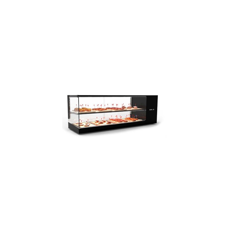 Sayl - Vitrine Réfrigérée de Présentation avec Fond Plat - L1320 mm - 1 ou 2 Niveaux - VTLG26P-1