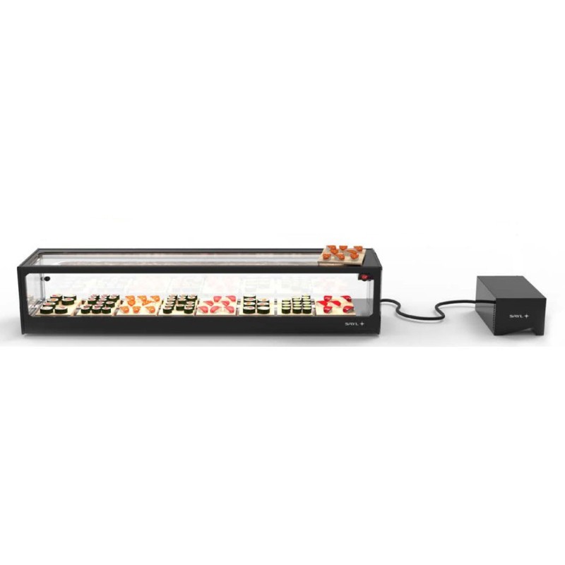 Sayl - Vitrine Sushi Série LOGIC Cuve Plane avec Groupe Déporté - L 1190 mm - VTLG6SGRP