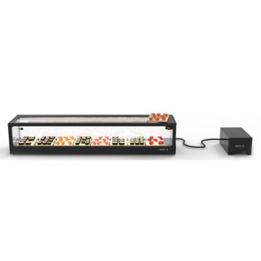 Sayl - Vitrine Sushi Série LOGIC Cuve Plane avec Groupe Déporté - L 1540 mm - VTLG8SGRP