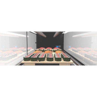 Sayl - Vitrine Sushi Série LOGIC Cuve Plane avec Groupe Déporté - L 1540 mm - VTLG8SGRP