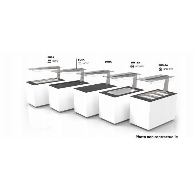 Buffet Réfrigéré Cuve Froide - 1300x700 mm - Anti-Postillons Inversé - Sayl