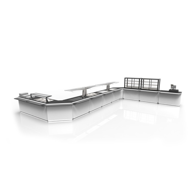 Buffet Réfrigéré Cuve Froide - 1300x700 mm - Anti-Postillons Inversé - Sayl