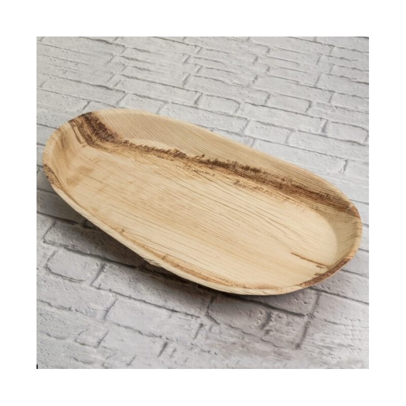 Ecobioshopping - Plateau Long 55x30 cm en feuille de palmier - 10 pièces - 4747