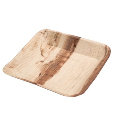 Ecobioshopping - Assiette plate carrée 24x24 cm en feuille de palmier - 25 pièces - 5040