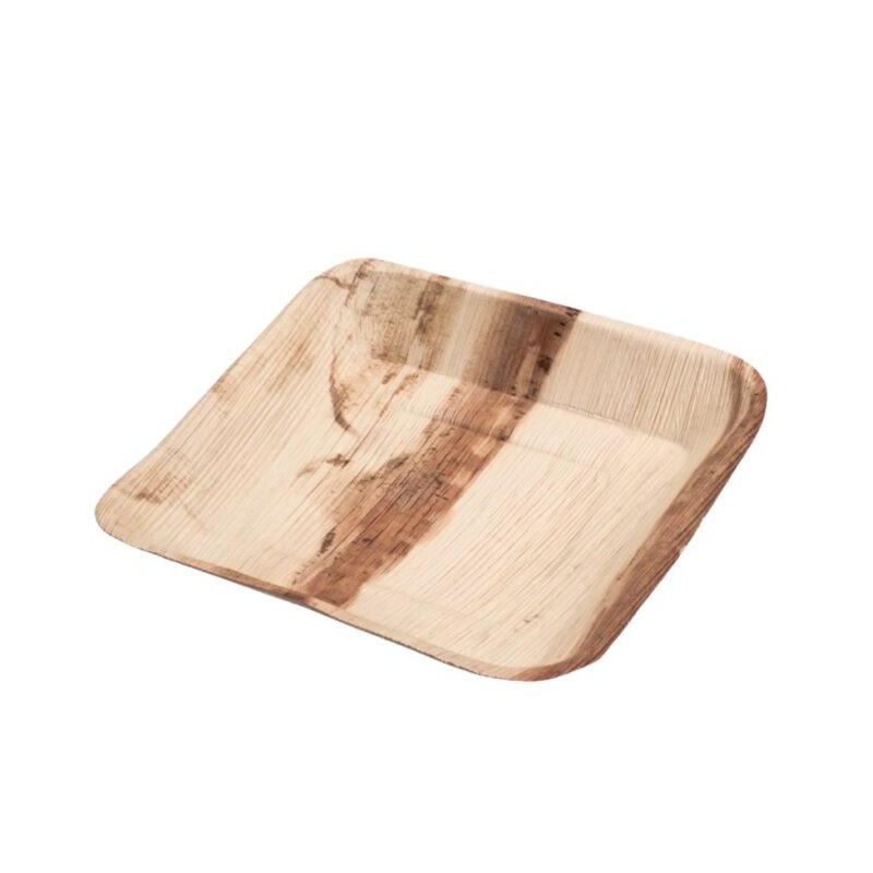 Ecobioshopping - Assiette plate carrée 24x24 cm en feuille de palmier - 25 pièces - 5040