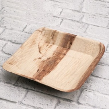 Ecobioshopping - Assiette plate carrée 24x24 cm en feuille de palmier - 25 pièces - 5040