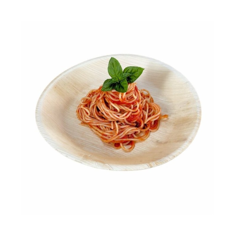 Ecobioshopping - Assiette ronde de 22 cm en feuille de palmier - 25 pièces - 5037