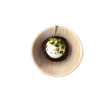 Ecobioshopping - Mini assiette Finger Food 9,5 cm en feuille de palmier - 25 pièces - 15022