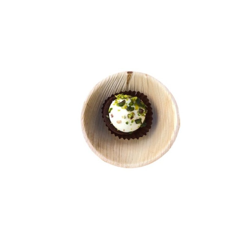 Ecobioshopping - Mini assiette Finger Food 9,5 cm en feuille de palmier - 25 pièces - 15022