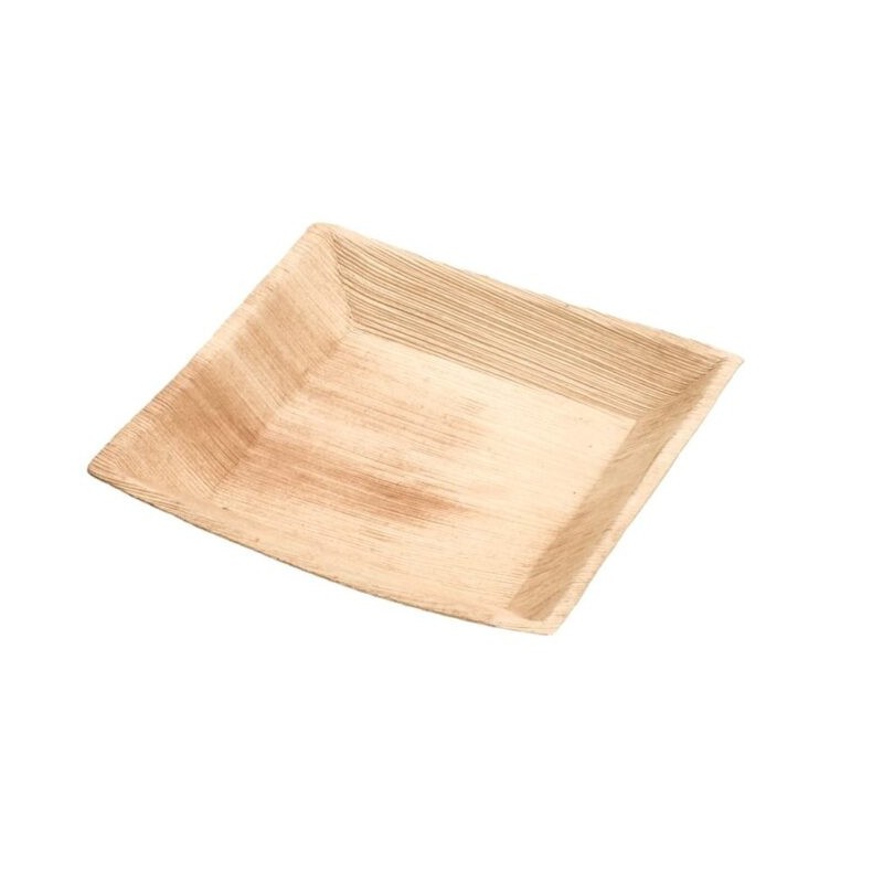 Ecobioshopping - Assiette plate 18x18 cm en feuille de palmier - 25 pièces - 3392