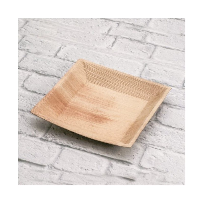 Ecobioshopping - Assiette plate 18x18 cm en feuille de palmier - 25 pièces - 3392