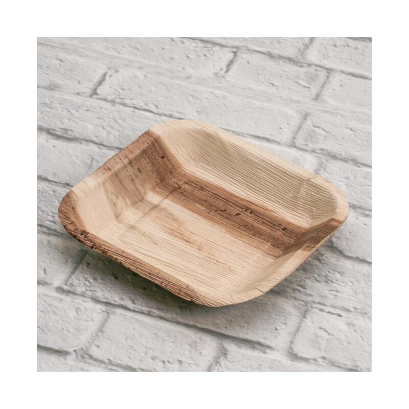 Ecobioshopping - Assiette carrée 17x17 cm en feuille de palmier - 25 pièces - 5030
